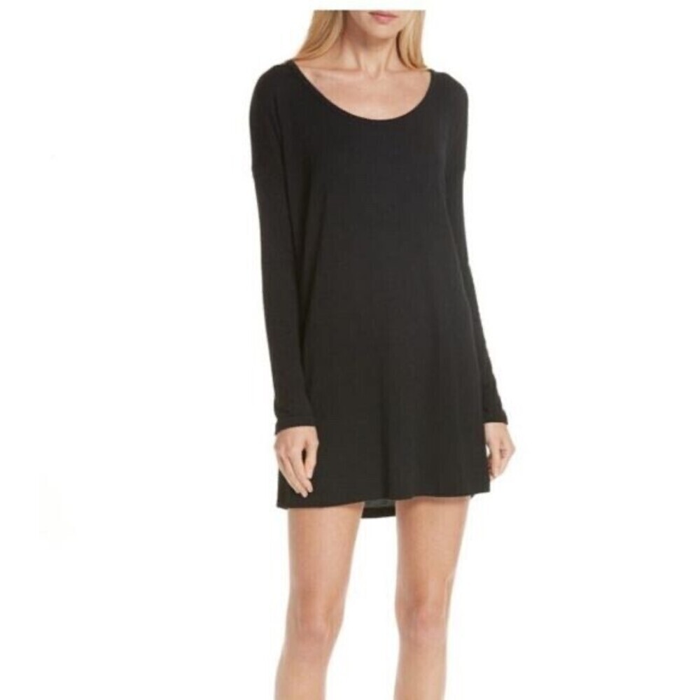 Rag & Bone Women's Long Sleeve Knit Cutout Back Tunic Dress In Black Size S - Picture 10 of 13